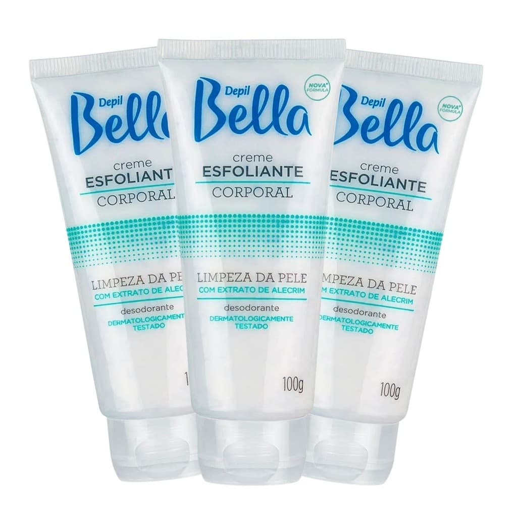 Kit 3 Esfoliante Corporal Skincare Alecrim Depil Bella