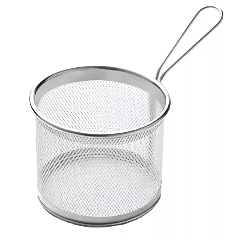 Mini Cesto Aramado 11cm Inox Fritura Servir Porções Fritas