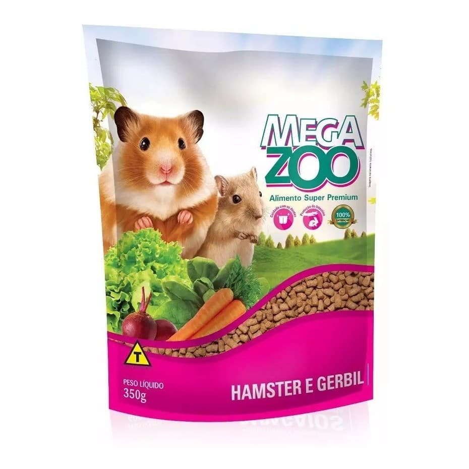 Ração Super Premium Megazoo Hamster e Gerbil 350g Alimento Completo