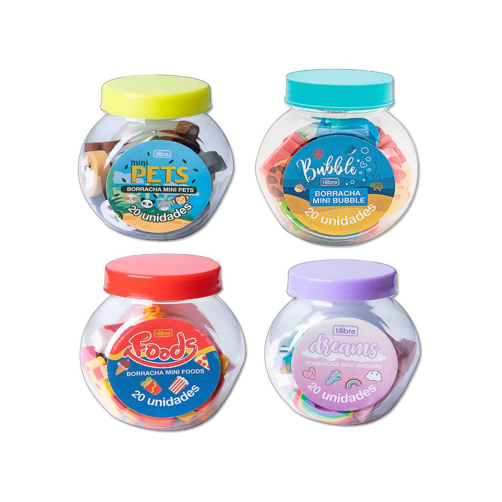 Borracha Escolar Mini Kit Tilibra - Escolha o seu