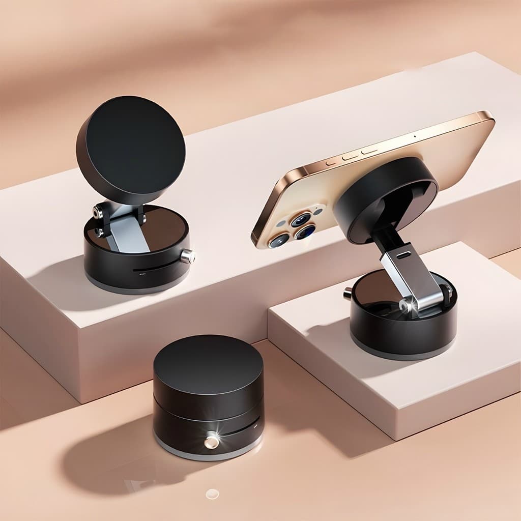 360°Suporte dobrável para celular Suporte magnético de adsorção de carro a vácuo dupla face