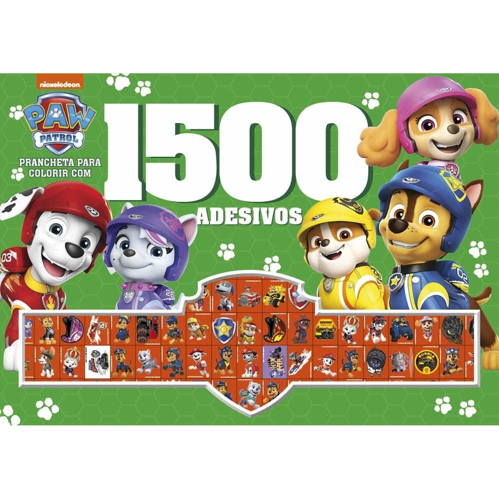 Patrulha Canina Prancheta para Colorir com 1500 Adesivos