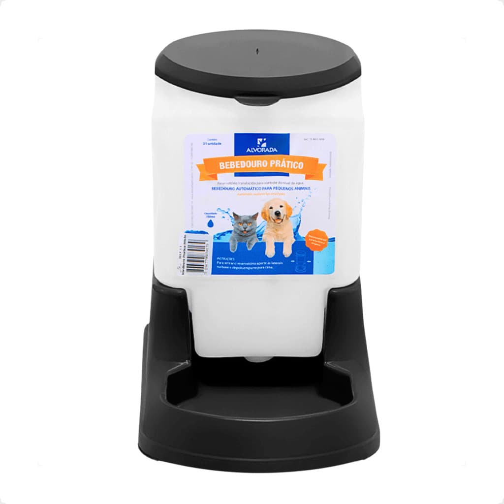 Bebedouro Automatico Cachorro e Gato Prático 3 litros - Alvorada - Preto