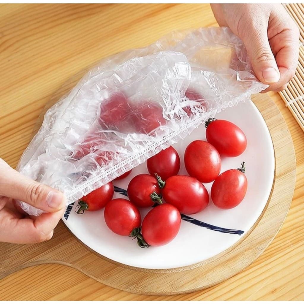 Kit 100 Tampa De Plástico descartável para alimento