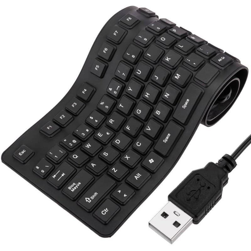 Teclado USB Flexível Dobrável de Silicone – Ultra Portátil e Com Digitação Silenciosa
