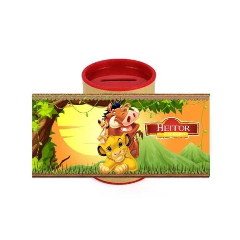 10 Cofrinhos Personalizados Festa Rei Leão