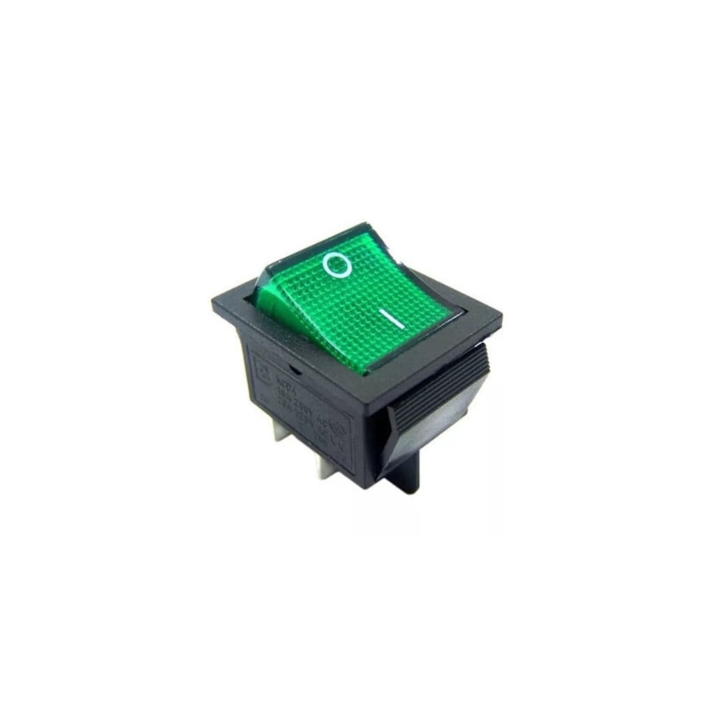 Chave Gangorra Kcd4-201 4 Terminais Liga Desliga Verde com Iluminação
