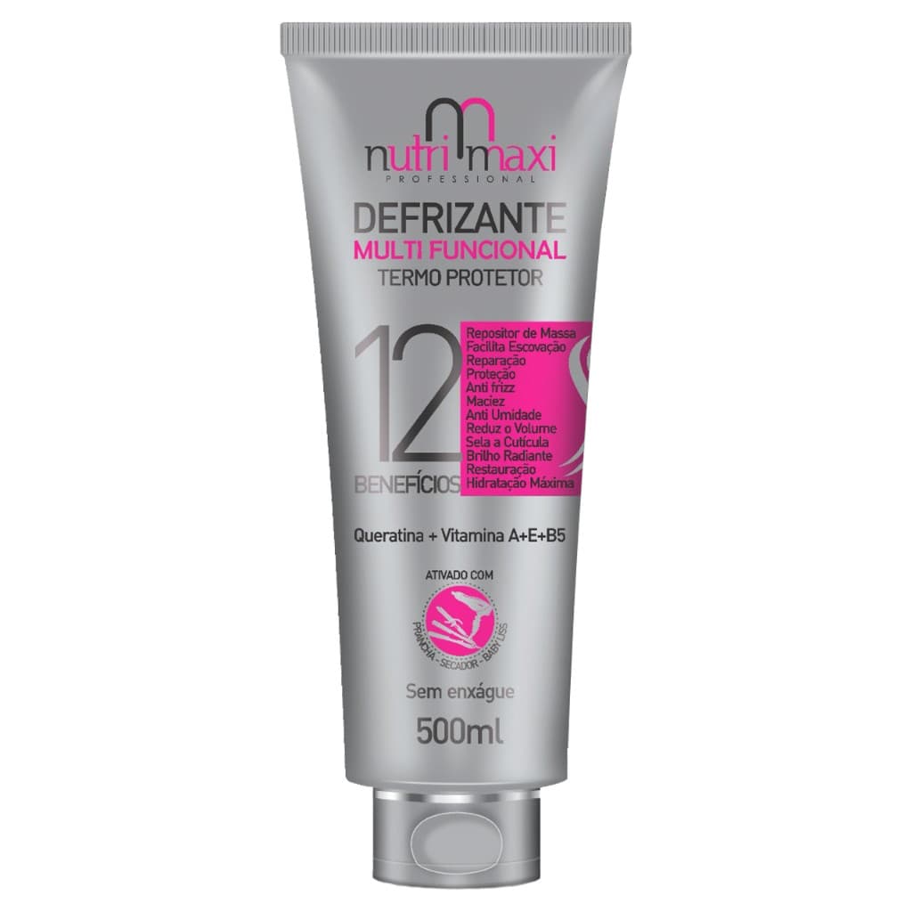 Defrizante Capilar Profissional Termoativado Anti Frizz Proteção Térmica Escova Chapinha Babyliss Nutri Maxi 500ml