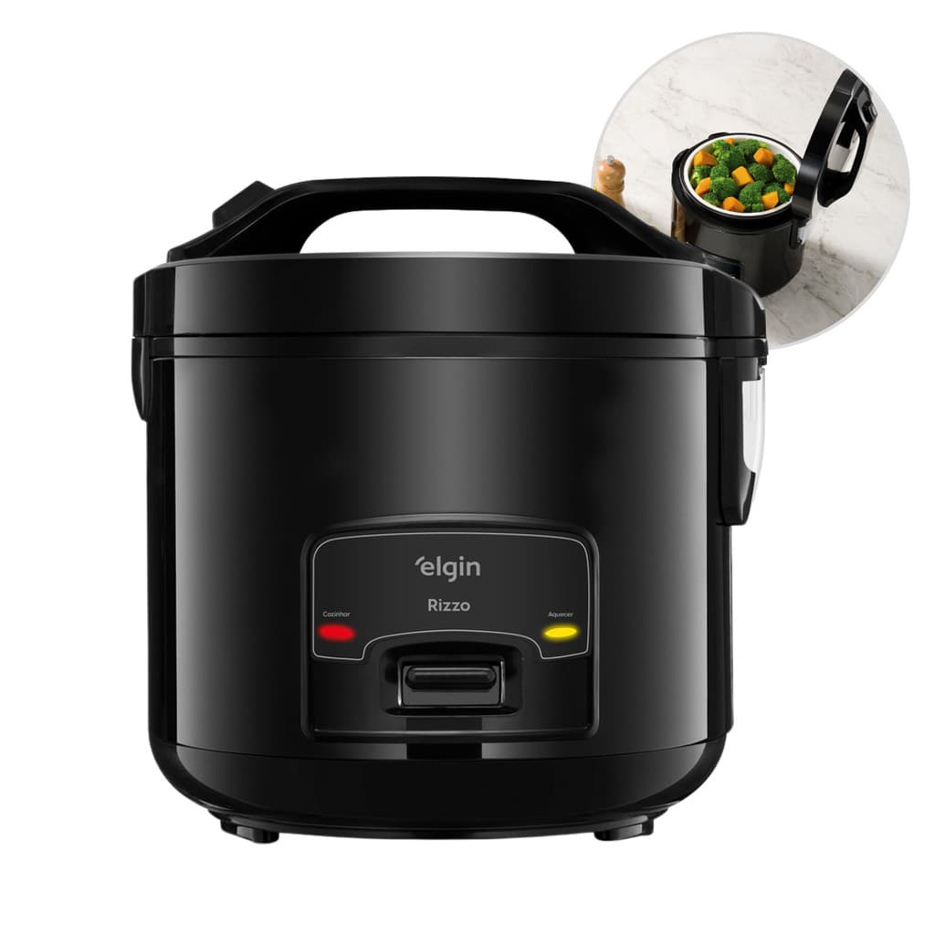 Panela Elétrica de Arroz 1 Litro Elgin Rizzo 5 Xícaras 400W Preta