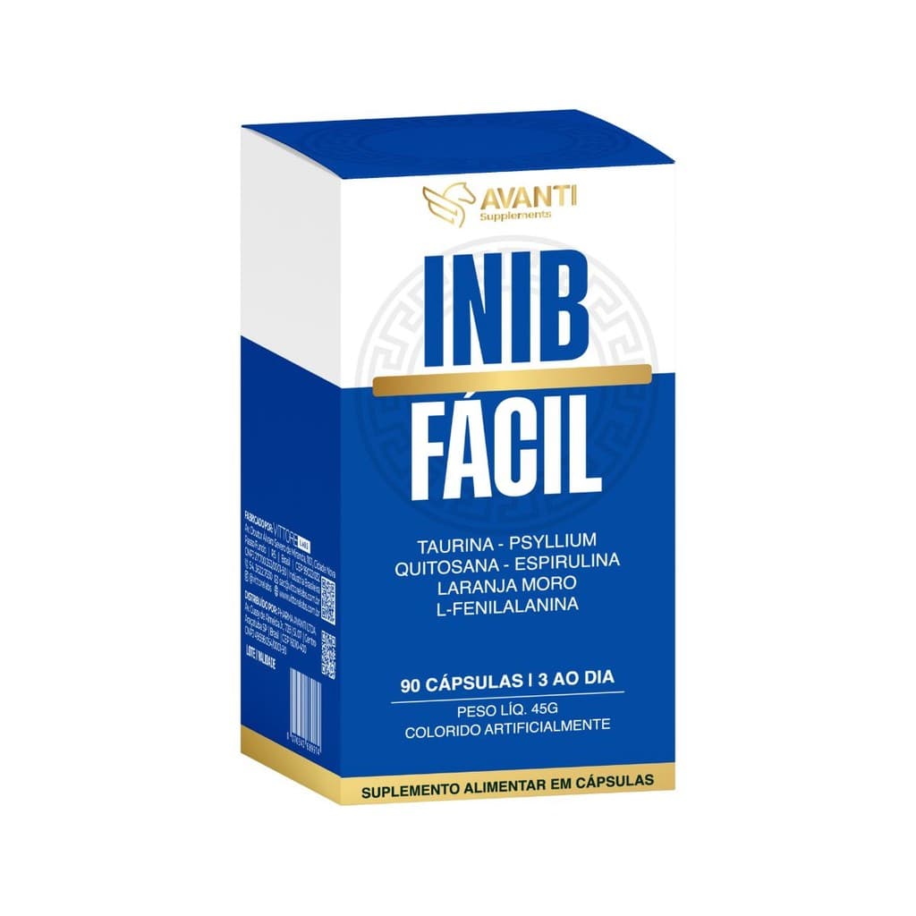 Inibidor de apetite Multivitamínico suplemento Academia Fitness InibFácil  90 Cápsulas  Avanti