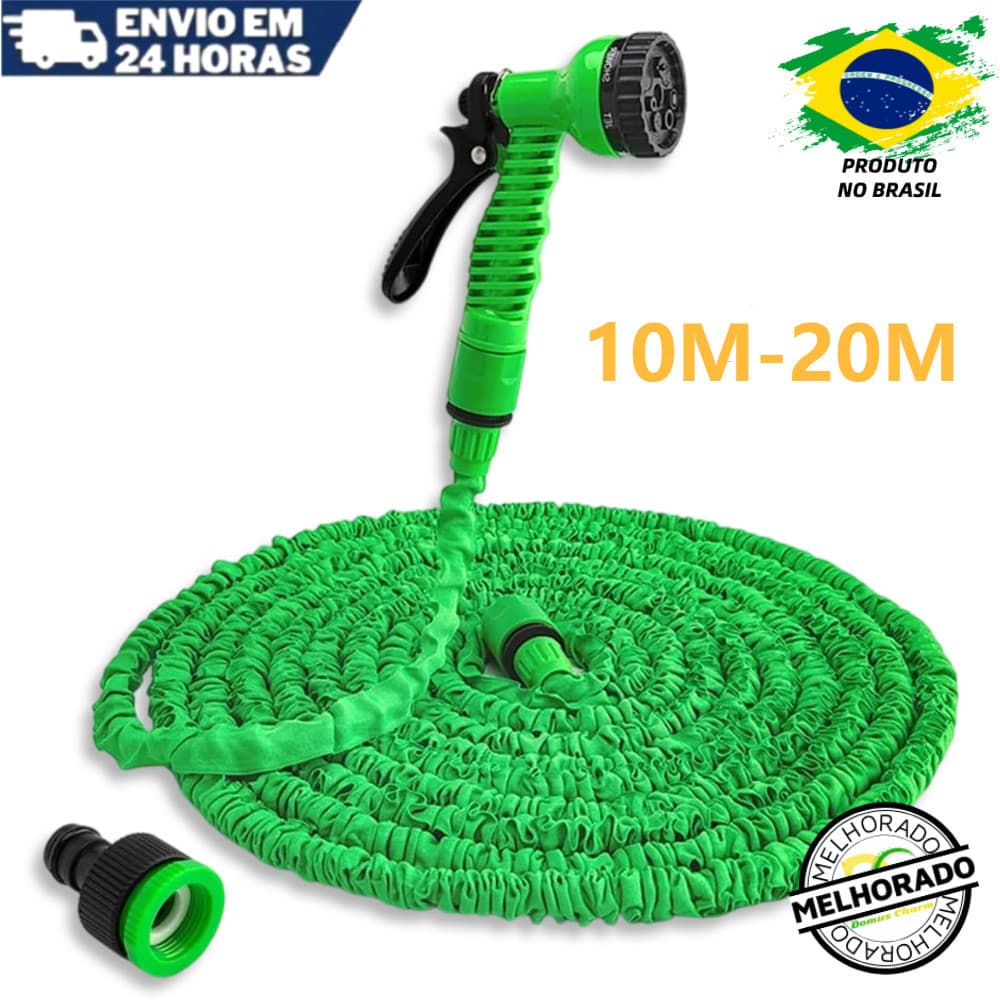 Mangueira Magica 10m 20m Expansível Flexível 7 Funções Para Jardim E Lavagem De Carro