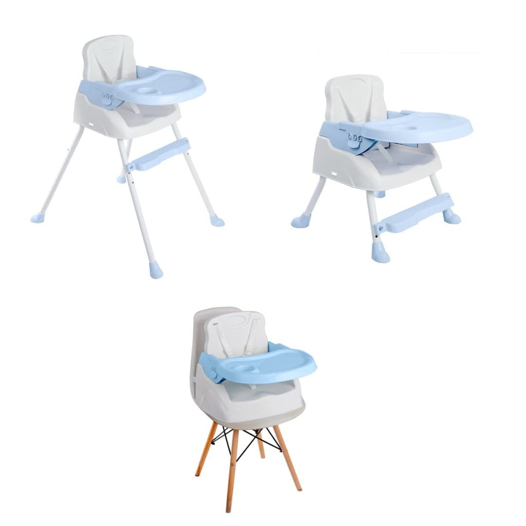 Cadeira Cadeirão de alimentação bebe portatil 3 em 1 Styll Baby - AZUL