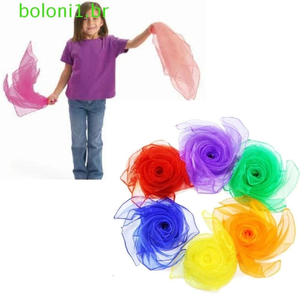 BOLONI Toalhas De Malabarismo Práticas 6 Cores Brinquedos Sensoriais Lenços De Dança Para Crianças Doces Gaze Colorida