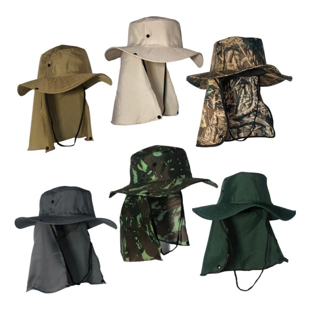 Chapéu Pescador Australiano Boné Pesca Proteção Pescoço Sol Chapéu Pescador Camping Australiano Proteção Nuca Pescoço