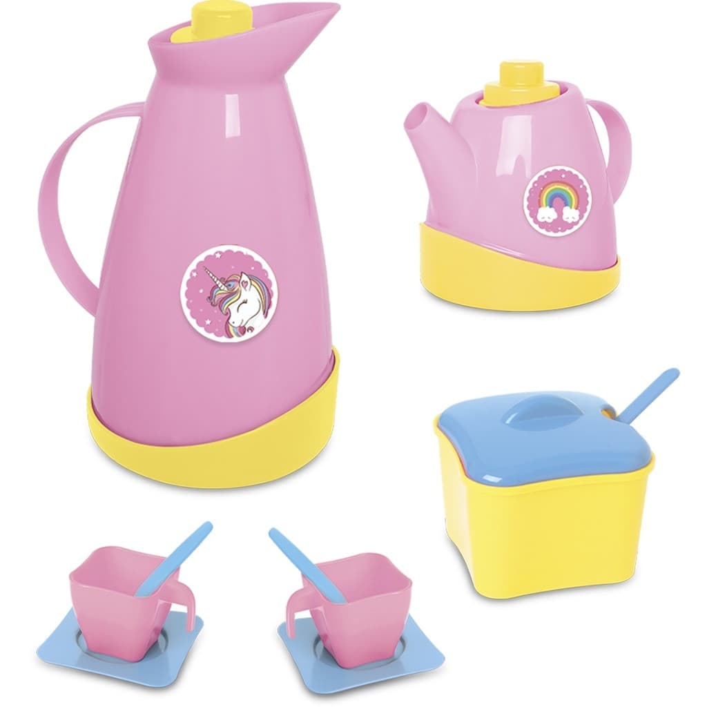 Kit Infantil Unika Hora do Chá Café Meninas Rosa Samba Toys