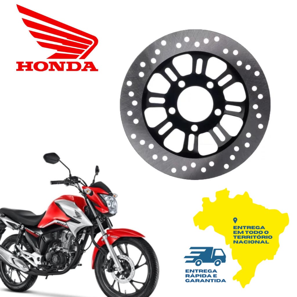 Disco Freio Titan 160 Modelo Original com Pastilha de Freio Opcional