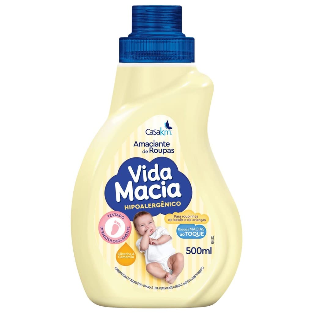 Amaciante de Roupas Bebê Hipoalergenico Camomila Vida Macia 500ml