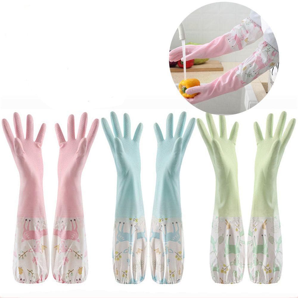 Luvas De Borracha À Prova D'água Ferramentas De Lavagem De Louça Para Uso Doméstico