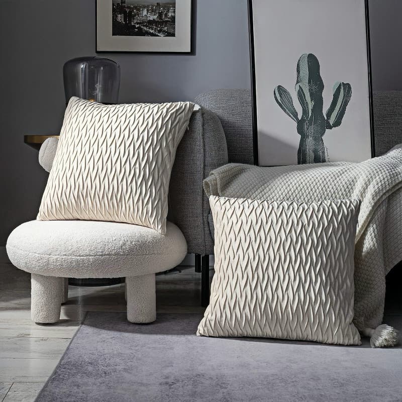 KIT 2 Capa de Almofadas Decorativas Veludo Linho Com Textura Para Sofá E Cama Tendência Decoração