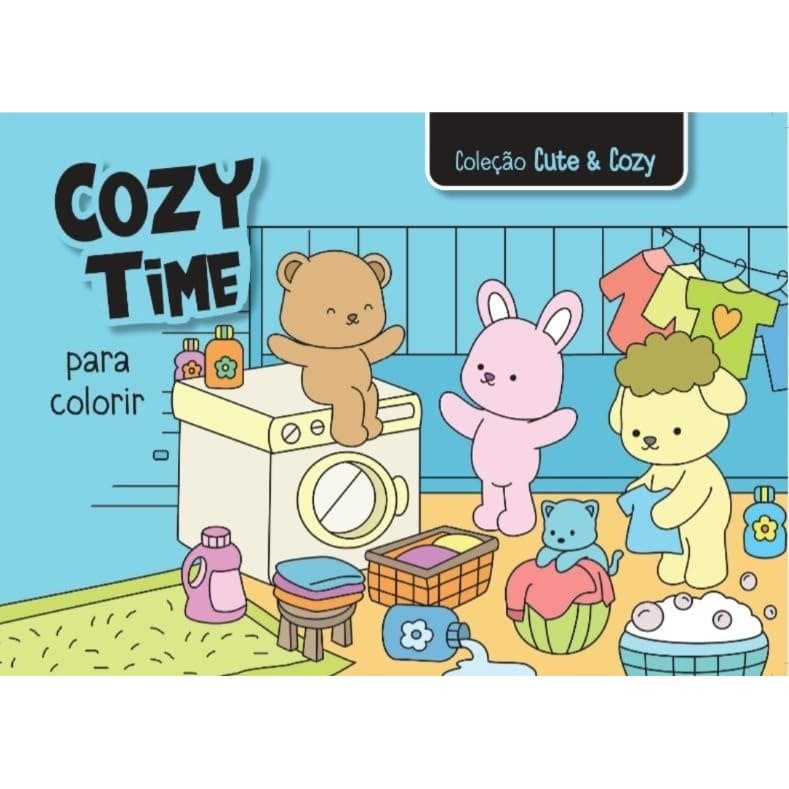 Livro para colorir | Cozy Time | Coleção Cute & Cozy | Azul
