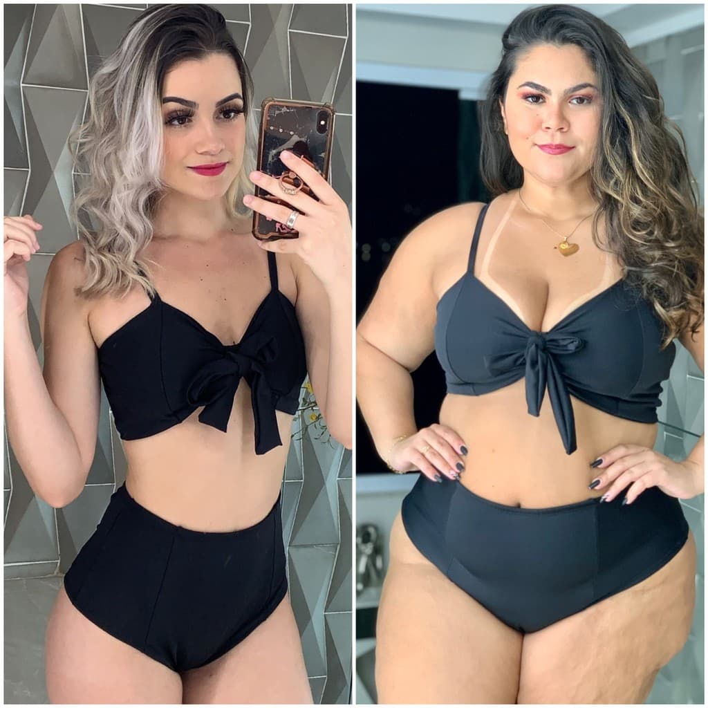 Biquíni Feminino Cintura Alta Hot Pants Top de Laço 2 em 1 Com Bojo M G GG EXG