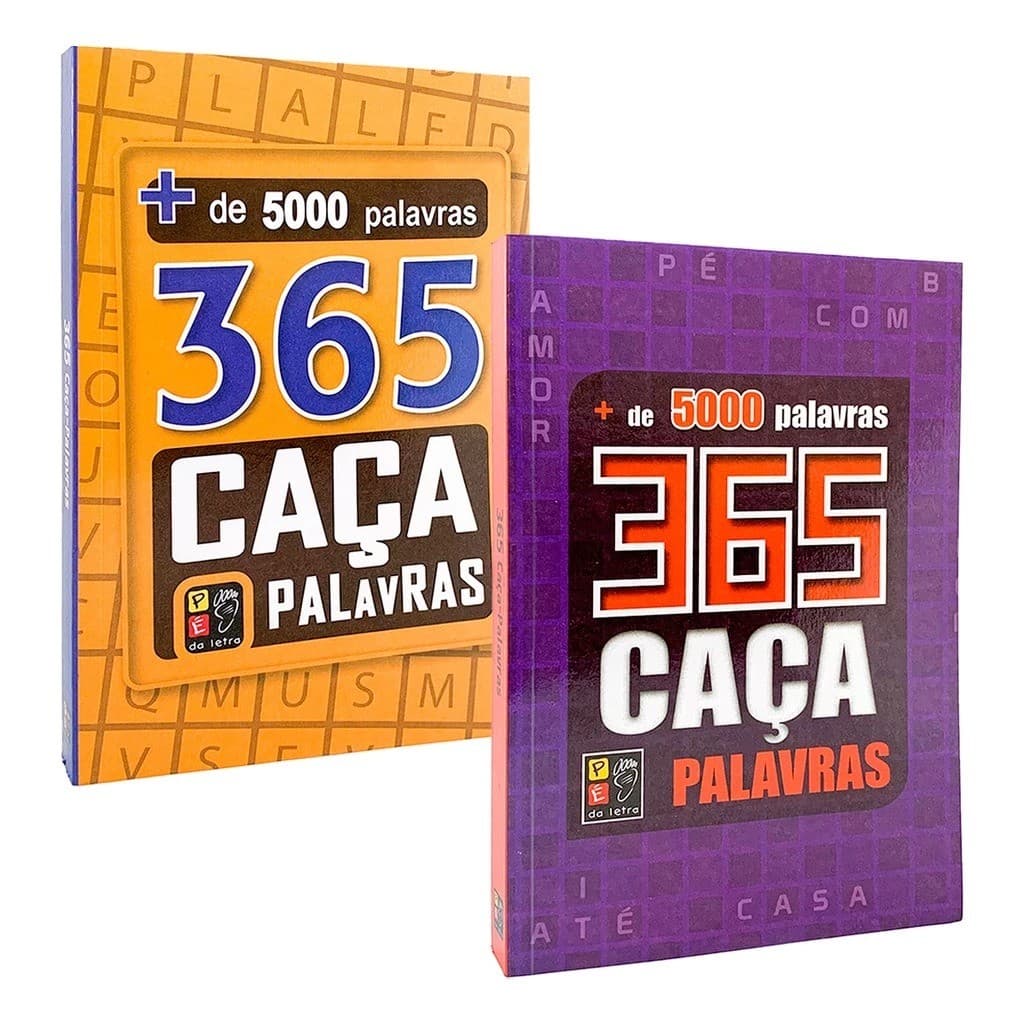 Kit 2 livros 365 Caca Palavras + de 10 mil Palavras