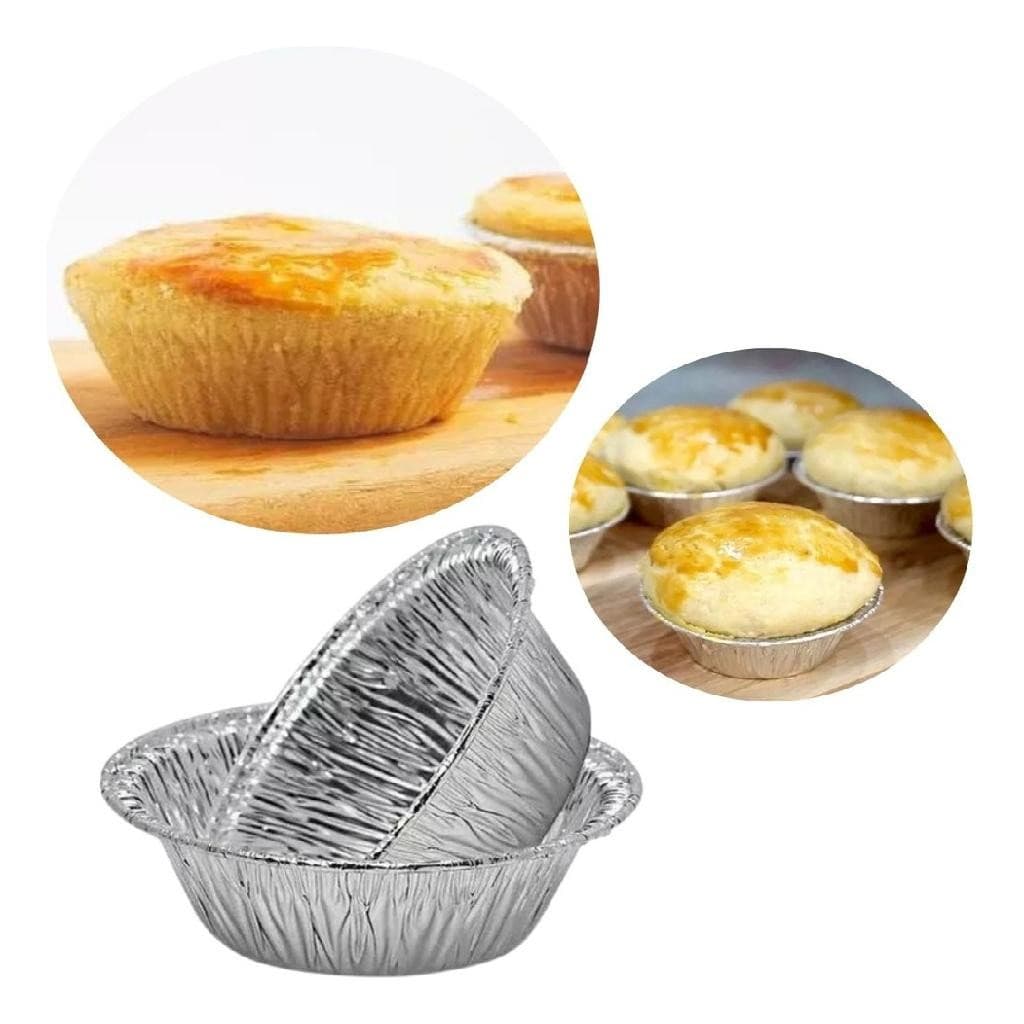 500Un Forma Forminha de Aluminio Moldada Empada 140 ML Salgado Assado Forno