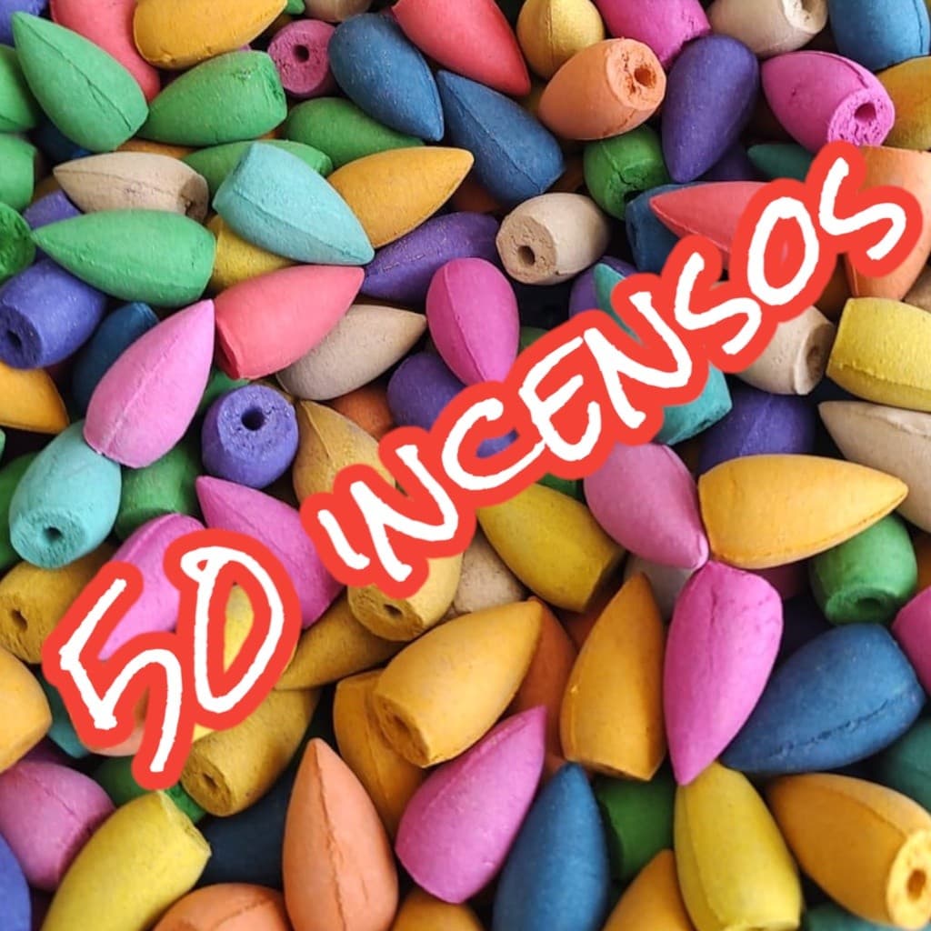 50 Incensos Cone Cascata Fumaça Escultura Natural Nirvana Longa Duração