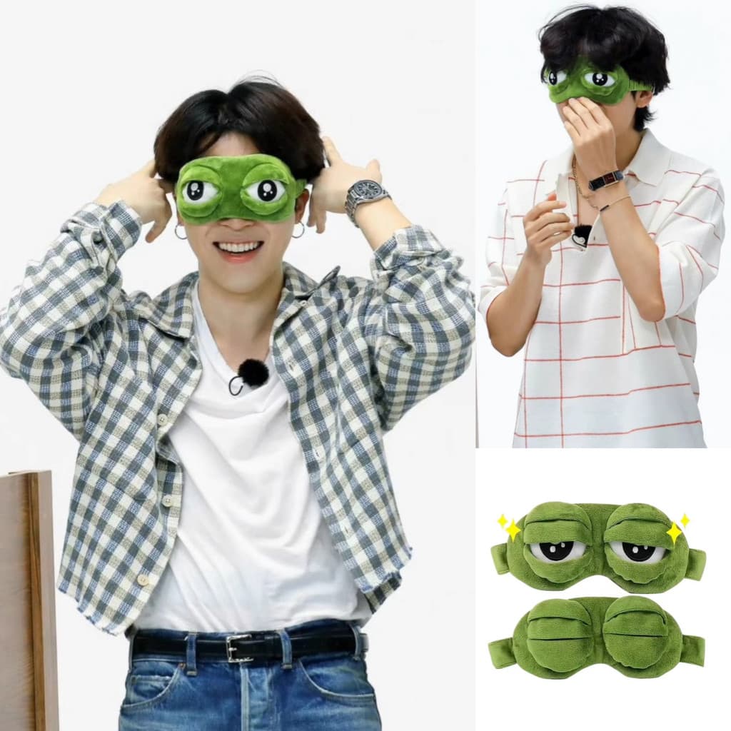 3D Triste Sapo Natural Dormir Sombra Capa Olho Remendo Para Viagens Sala De Escritório Aliviar O Estresse Ansiedade Pres