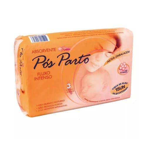 Absorvente Pós Parto Fluxo Intenso Com 15 Unidades Karisma