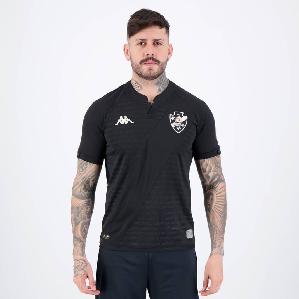 Camisa Kappa Vasco III 2024 Preta