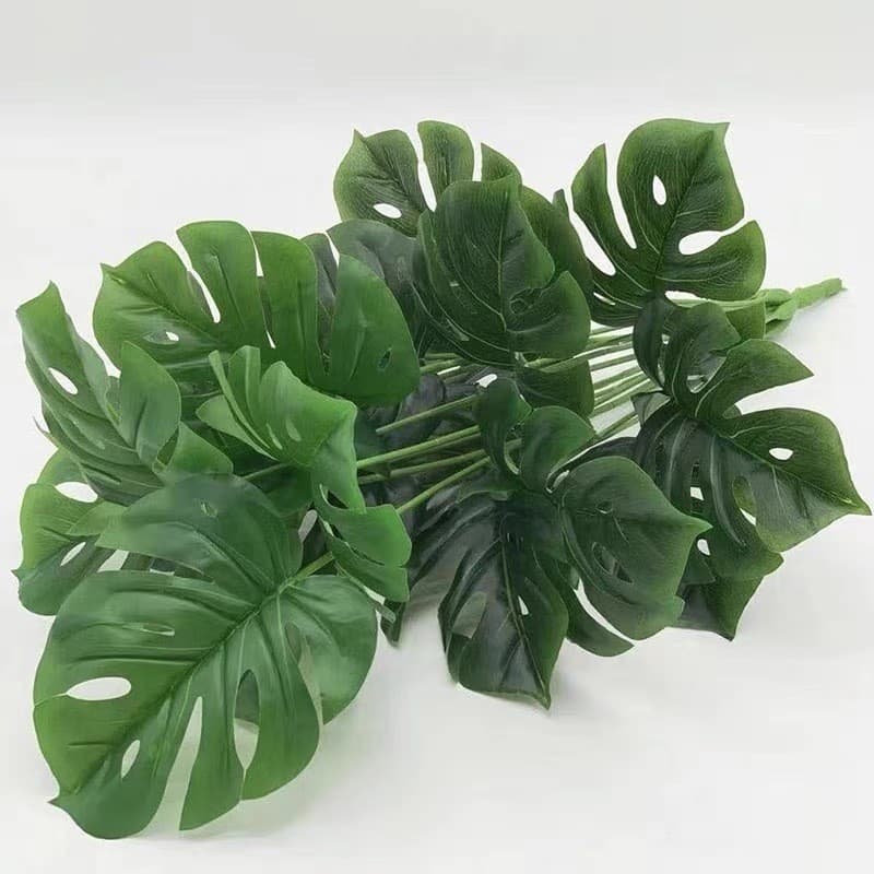 Costela de Adão Alocasia Artificial 12 folhas Planta de folhagem grande