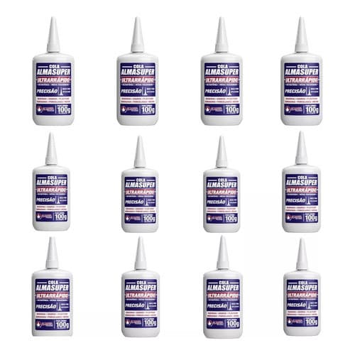 12 Colas Almasuper 100g Bico Fino - Ultra Rápido