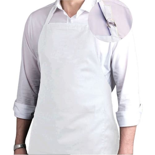 Avental Oxford C/ Bolso Uniforme Restaurante Evento Chef Garçon Branco