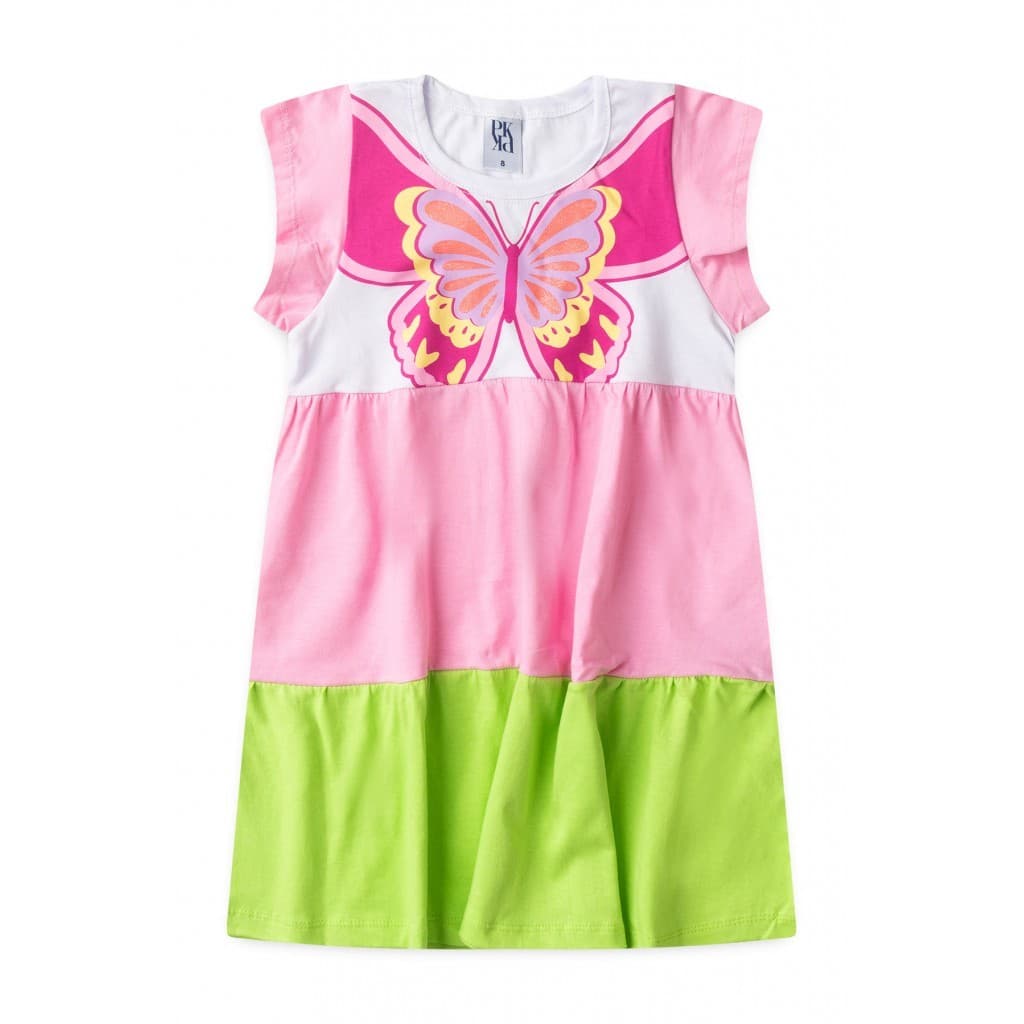 Vestido Feminino Infantil Brilho De Borboleta