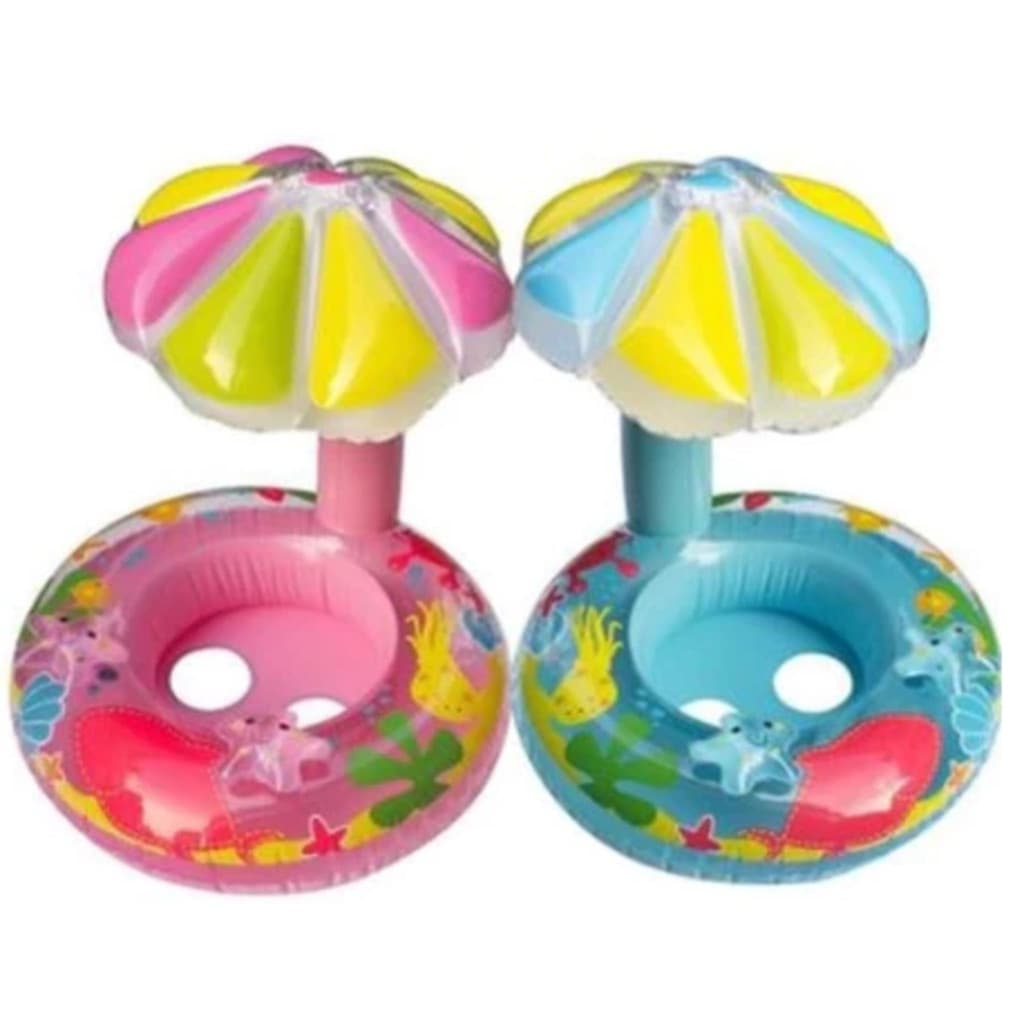 Boia Bebê Cobertura Cogumelo Inflável Protege Do Sol Assento Fralda