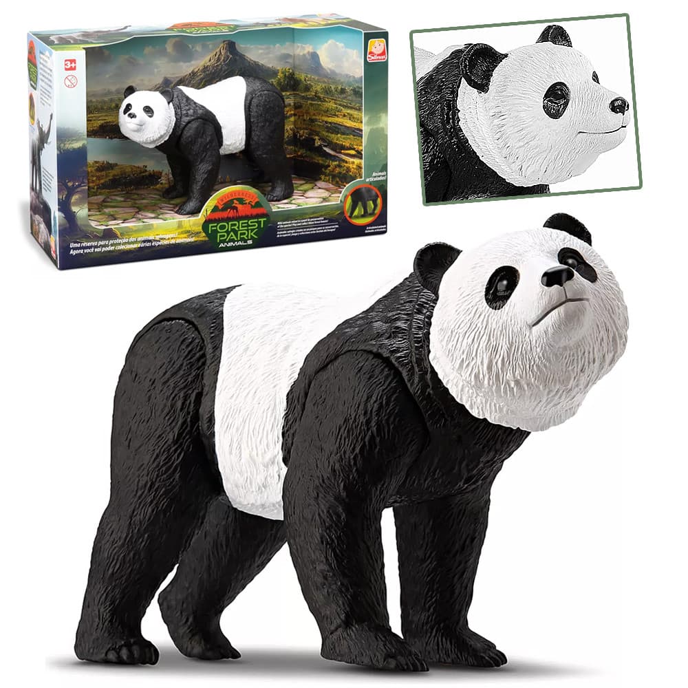 Urso Panda Articulado 21cm Brinquedo Animal Realista em Vinil Ideal para Crianças e Colecionadores