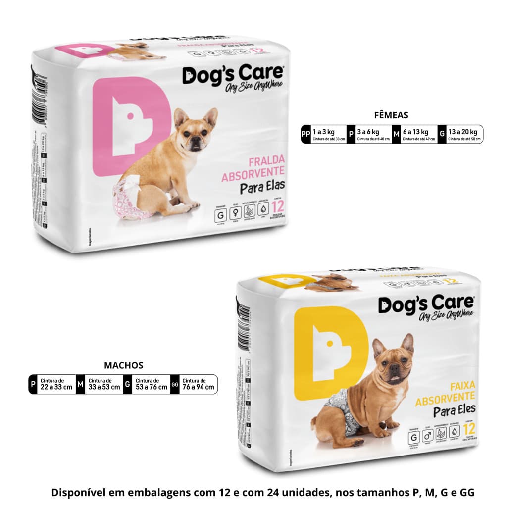 Fralda Descartável Para Cachorro Macho e Fêmea do PP ao GG