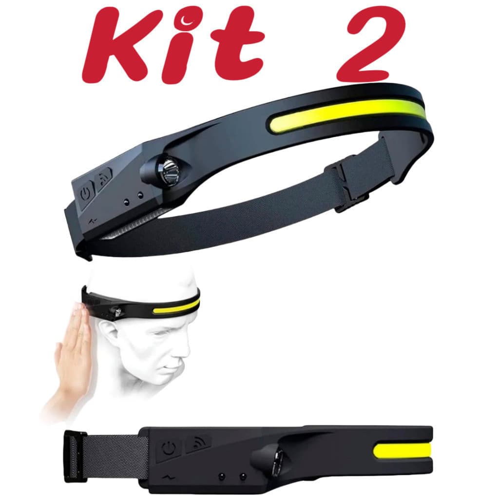 Kit 2 Lanterna de cabeça com SUPER LED Recarregável USB Type C  alex