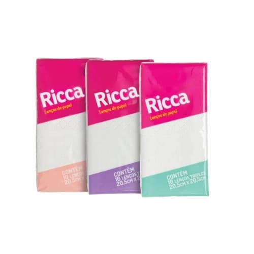 Lenço de Papel Ricca Normal 10 Unidades