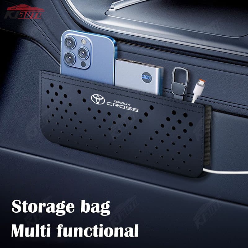 Toyota Corolla Cross Portátil Perfurado Saco De Armazenamento Adesivo Lata De Lixo De Couro Grande Capacidade Local O Te