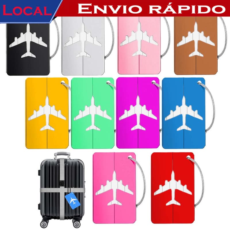 10 peças Identificador Tag De Mala Viagem Etiquetas De Bagagens Em Alumínio Identificação Etiqueta Premium Resistente