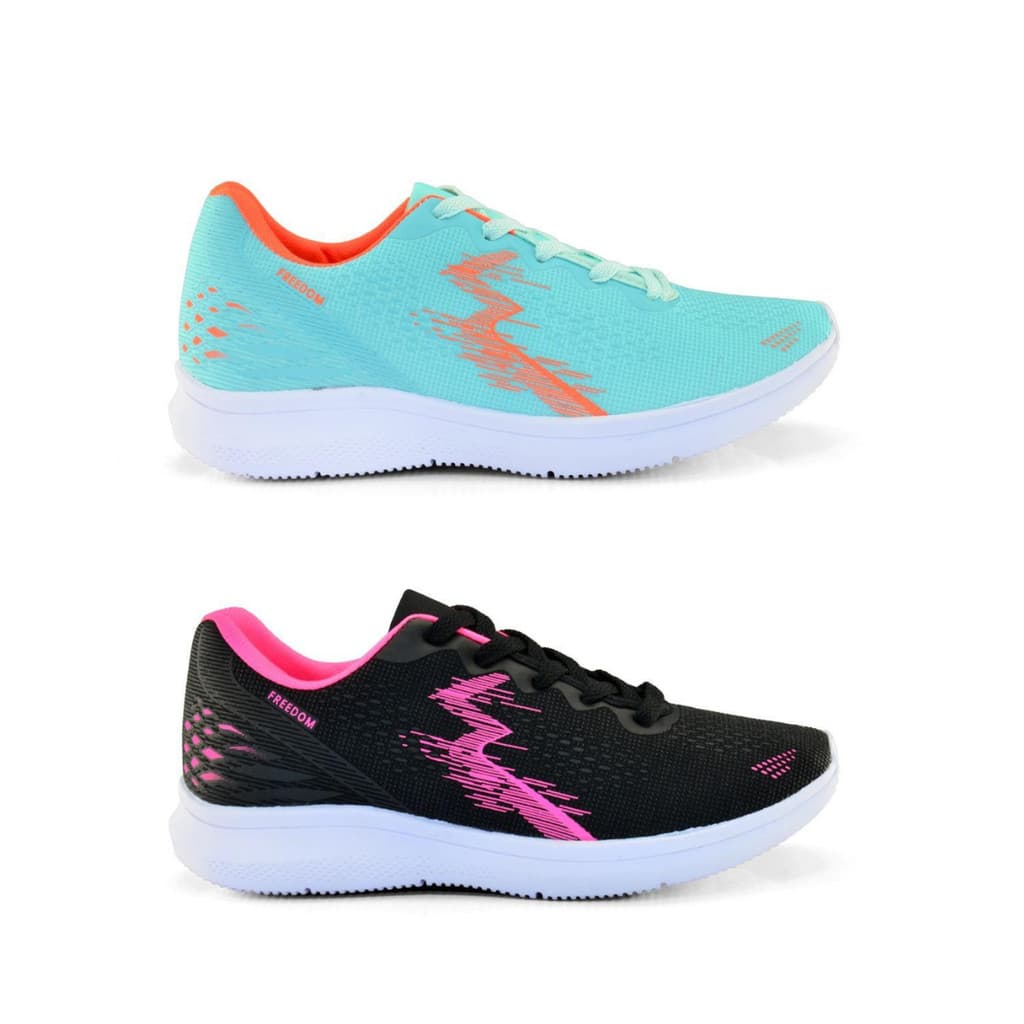 Kit 2 Tênis Feminino Esportivos para Corrida Caminhada e Academia Estiloso Confortável e com Solado Microexpandido