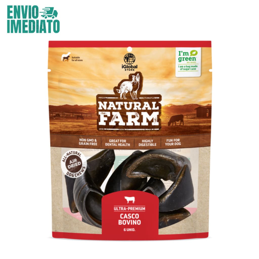 Casco Bovino para Cães 6 Unidades - Resistente e Natural