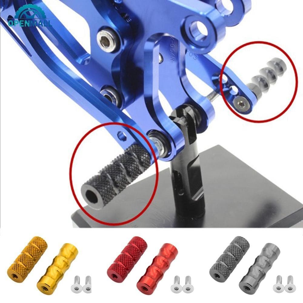 OPENMALL 1 Par CNC Motocicleta M6 Corrida Alavanca De Mudança De Engrenagem Peg Pedal Freio Shifter Pé Pegs Moto Apoio P