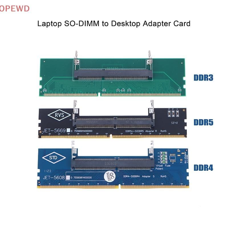 [OPEWD] DDR3 DDR4 DDR5 Laptop SO-DIMM Para Adaptador De Mesa Conversor De Cartão Memória RAM Conector JJO
