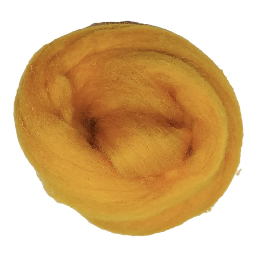 Lã natural de ovelha para feltragem - Amarelo - meada com 25 gramas