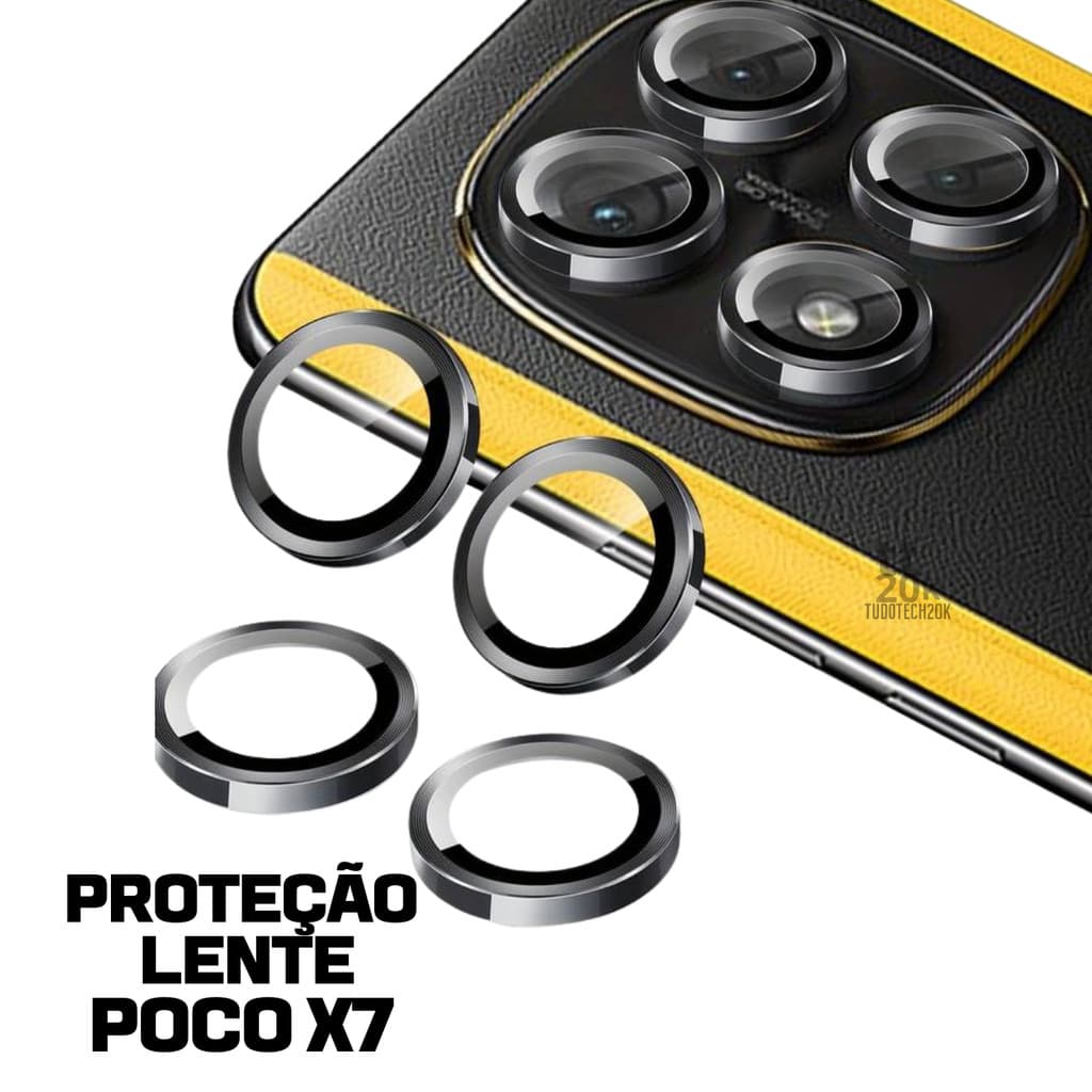 Película Lente Poco X7 5g Vidro Full Glass Anel Liso Com Kit Aplicação