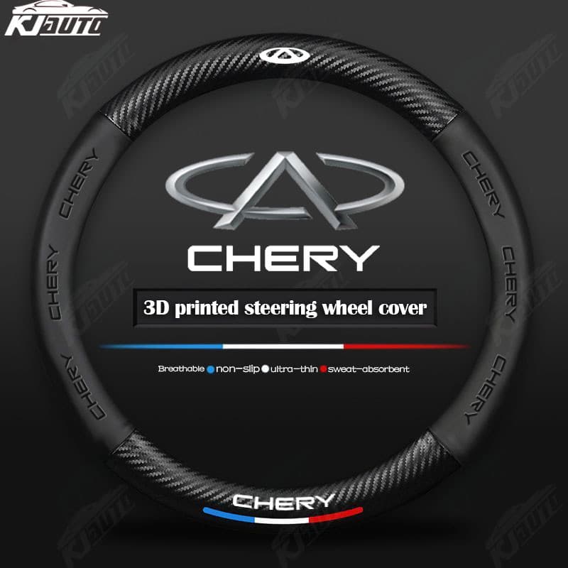 Chery Capa De Volante De Fibra De Carbono De Couro De Luxo Confortável E Antiderrapante Acessórios Interiores De Carro P