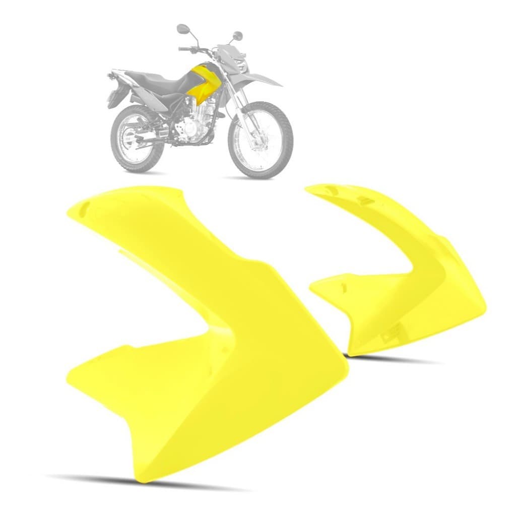 Aba do Tanque Par Honda Nxr Bros 150 2009 Amarelo Trancoso ABS 100% Virgem Resistente Aos Raios UV